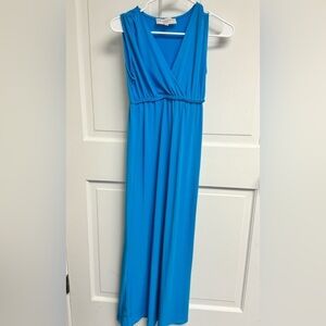 Blue Sleeveless Maxi Dress